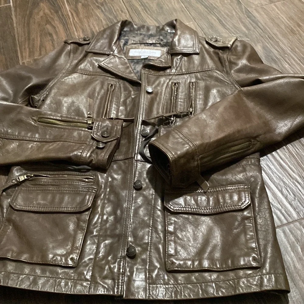 Marc New York by Andrew Marc leather green jacket
